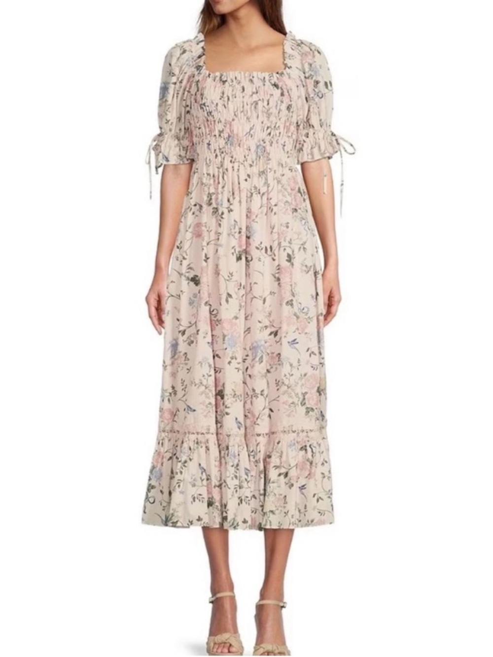 Antonio Melani x Born on Fifth 
Lottie Rose Print 
Smocked Midi Dress
Size 2